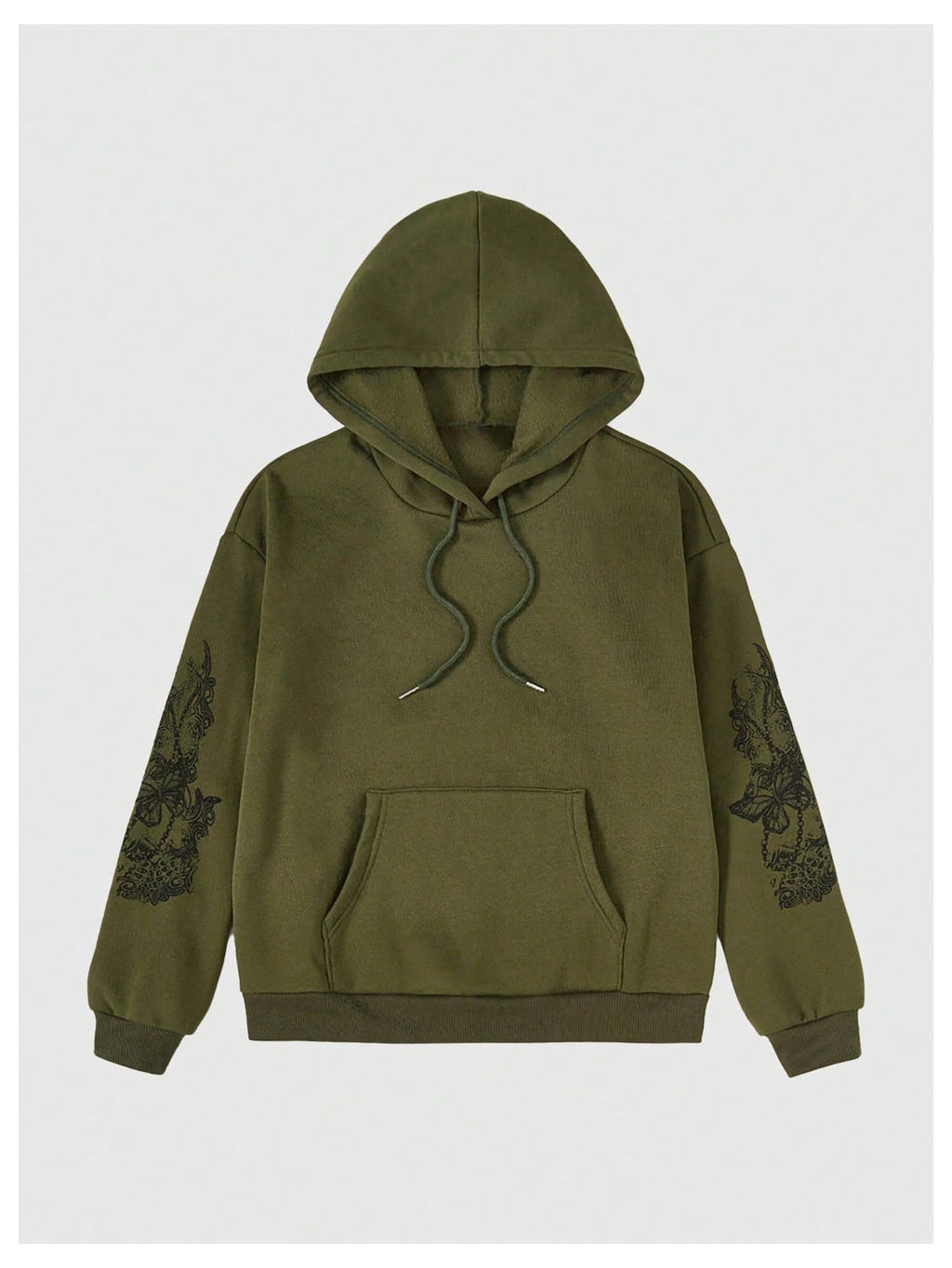 SOLY HUX Women's Graphic Hoodies Heart Print Drawstring Long Sleeve Pocket Sweatshirt Pullover Tops