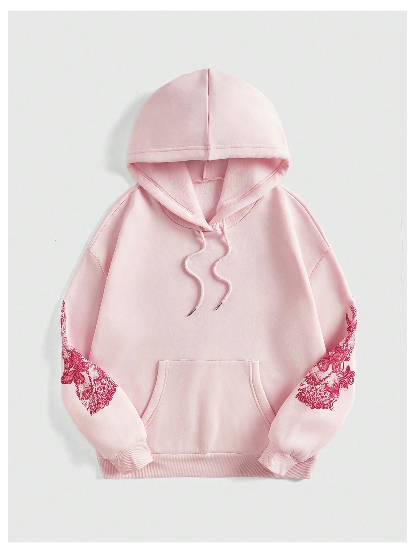 SOLY HUX Women's Graphic Hoodies Heart Print Drawstring Long Sleeve Pocket Sweatshirt Pullover Tops