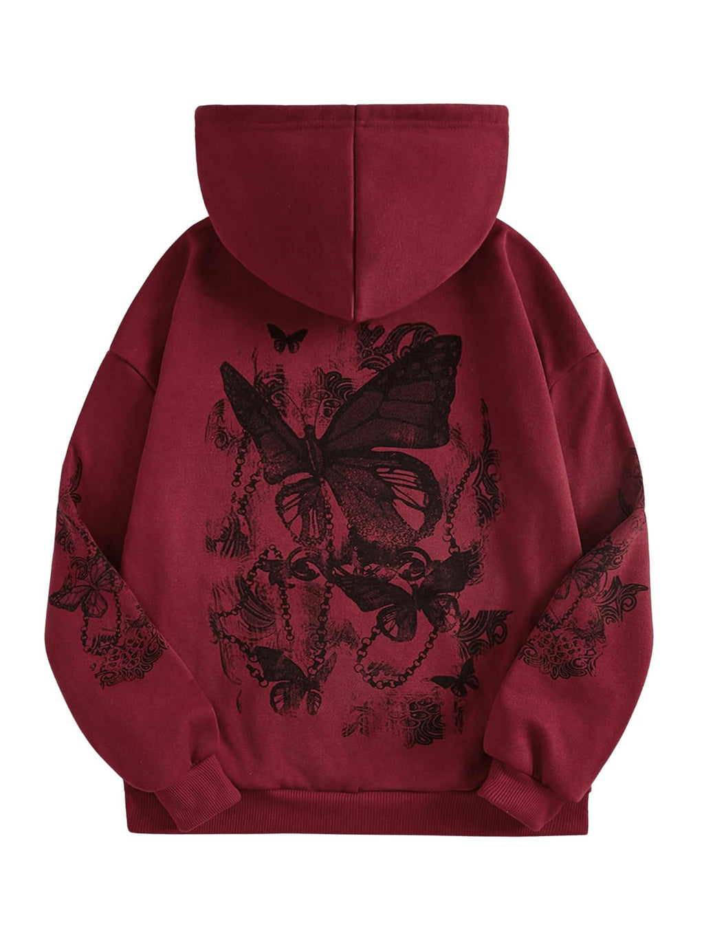 SOLY HUX Women's Graphic Hoodies Heart Print Drawstring Long Sleeve Pocket Sweatshirt Pullover Tops