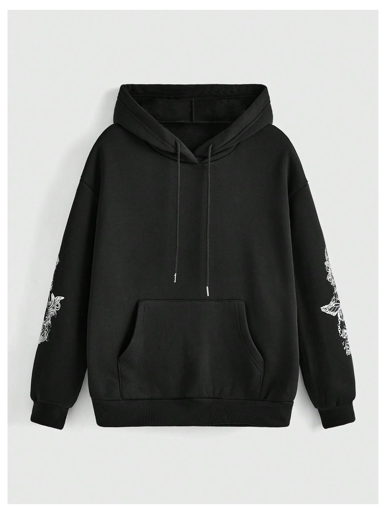 SOLY HUX Women's Graphic Hoodies Heart Print Drawstring Long Sleeve Pocket Sweatshirt Pullover Tops