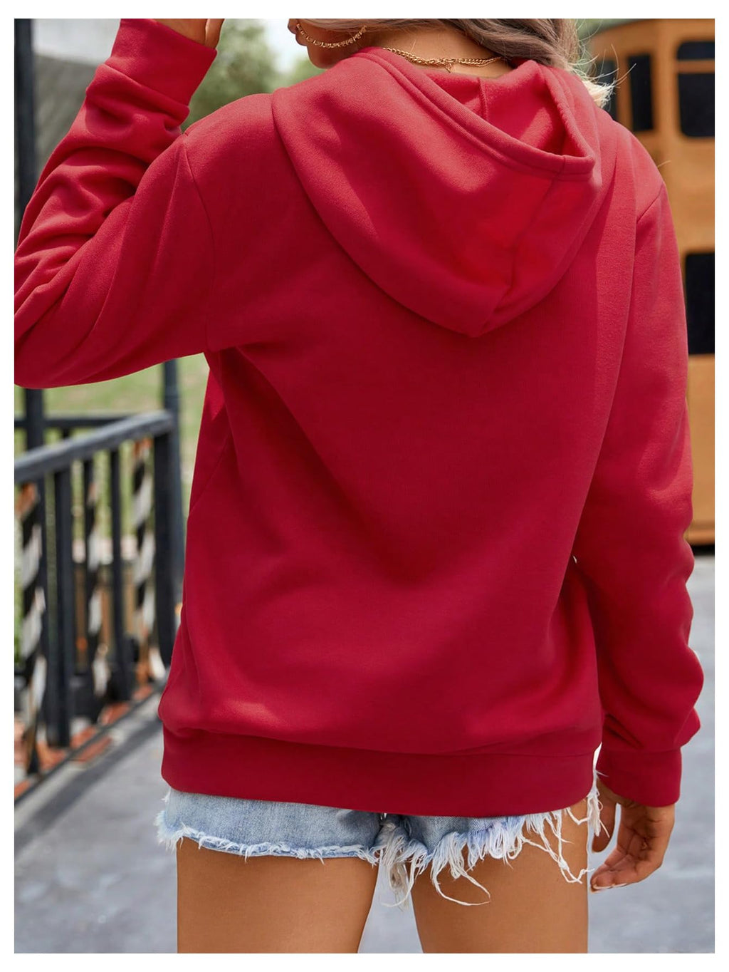 SOLY HUX Women's Graphic Hoodies Heart Print Drawstring Long Sleeve Pocket Sweatshirt Pullover Tops